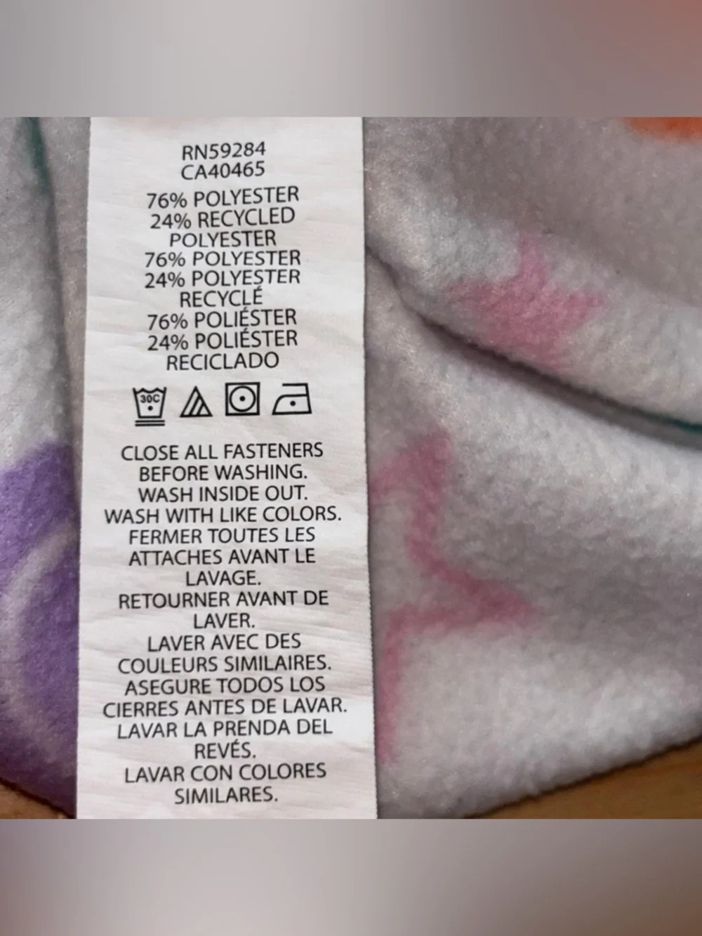 The Children's Place White Fleece Pullover with Multicolor Stars & Hearts